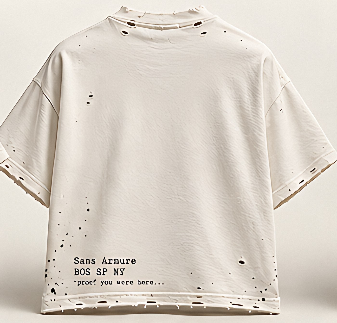 White distressed tee, back